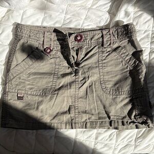Khaki Mini Skirt with Pockets